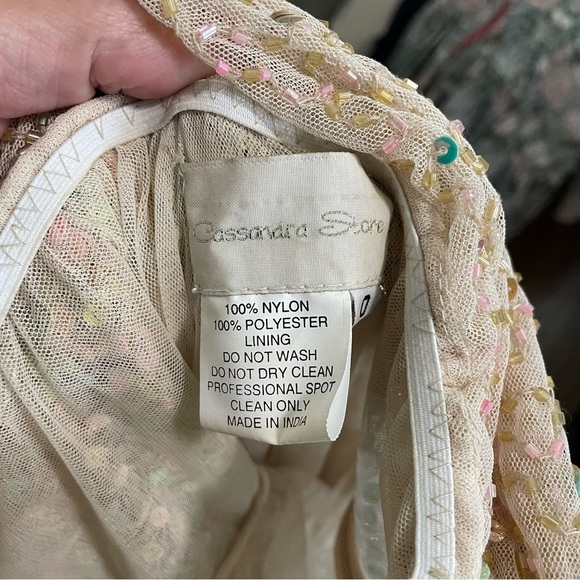 Cassandra Stone Rose Gold HighNeck Sweeping Back Formal/Prom/BlacktieGown Size 0 - Picture 14 of 14